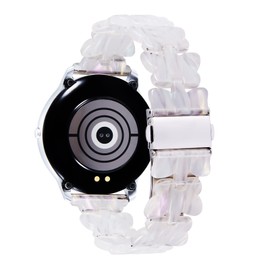 BINLUN Resin Watch Bands Quick Release 20mm/22mm Stylish Butterfly Design Lightweight Watch Straps 6 Colors Replacement Bracelets for Smart Watch (White,Sliver buckle)