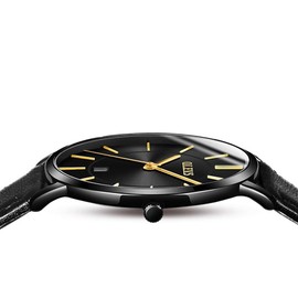 OLEVS Women Watches Ultra Thin 6.5mm Minimalist Dress Fashion Leather Strap Quartz Waterproof Casual Women Wrist Watch Black