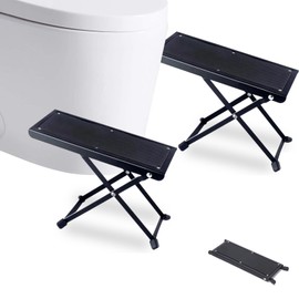 OGIFGNIJ One Pair Folding Squatting Stool | The Original Bathroom Toilet Stool for Adults Height-Adjustabl| 6-9 Inches |Black