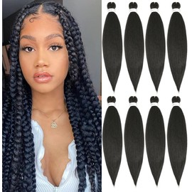 X-Tress Synthetic Hair Extensions for Braiding, 8 Pieces/Lot, 60 cm, Pre-Stretched Braiding Hair, Soft Yaki Hair Bundles for Braiding, Dark Brown, Easy Braids, Crochet Braid (#2)