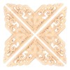 Wood Carved Corner Onlay Unpainted Door Applique for Home Furniture