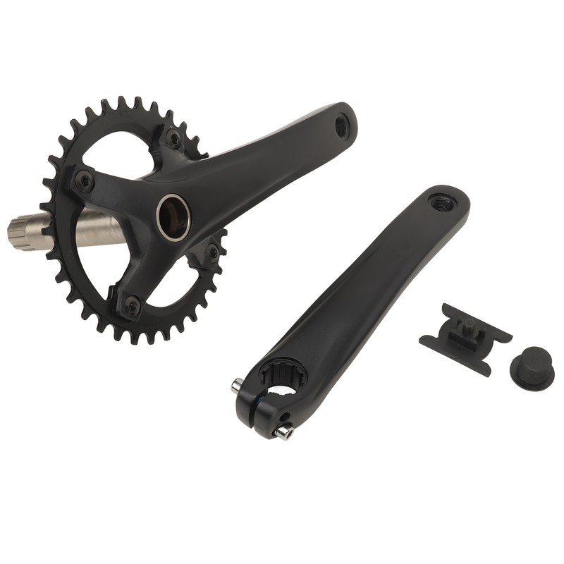 34T Bike Crankset Hollow Integrated Single Speed Round Chainring Aluminium