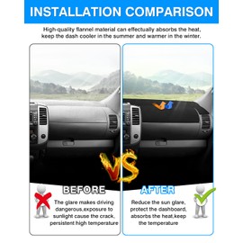 Autorder Dashboard Cover Mat Fit for 2007-2021 Nissan Frontier/2009-2012 Suzuki Equator Accessories Dash Cover Flannel Dash Mat Sunshade Glare UV Rays Protector