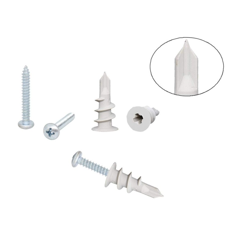 Self Drilling Drywall Plastic Anchors with Screws, Expansion Screws 100