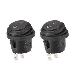 sourcing map Boat Rocker Switch Round Waterproof Toggle Switch ON/OFF AC250V/6A 125V/10A Pack of 2