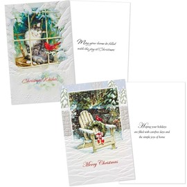 Pumpernickel Press Deluxe Christmas Card Assortment – Holiday Home, 20 Count