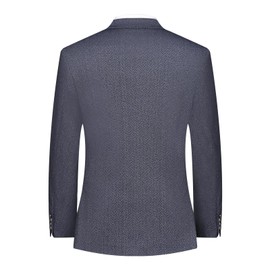 Teemlanny Men's Classic Fit 2 Button Knit Stretch Blazer Sport Coat – Business Casual Jacket for Office Travel Events Blue Grey