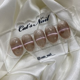 Barcode Magnetic Nail Handmade Nail Tips - Oval / 바코드 자석네일 수제네일팁 - 오벌