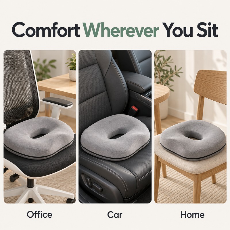 Donut Seat Cushion – Memory Foam Donut Pillow for Tailbone