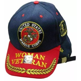 Eagle Emblems WOMAN VETERAN US MARINE CORPS EMBROIDERED BASEBALL CAP HAT USMC MARINES