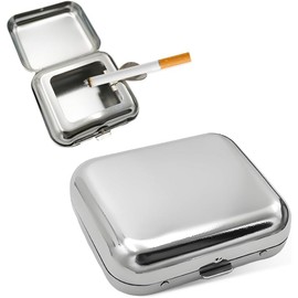 Portable Ashtray, Stainless Steel Butt Holder, Stylish, Small, Portable, Waterproof, Lightweight, Convenient, Stylish, Outdoor Ash Tray, Multifunctional, Indoor, Office, Car, Yard, Stainless Steel