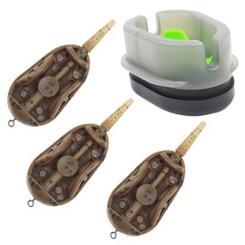 4 Pcs Carp Fishing Method Feeders with Quick Release Bait Mould 20g 30g 40g Weights Inline Feeder Set Durable Alloy and Plastic Construction for Accurate Bait Delivery in Various Fishing Conditions