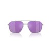 Emporio Armani Men's EA2150 Aviator Sunglasses, Shiny Silver/Grey Mirrored Violet,