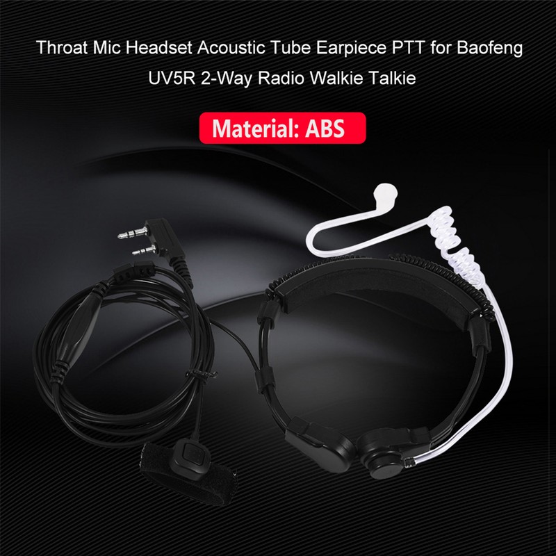 Throat Mic Headset Acoustic Tube Earpiece PTT for Baofeng UV5R