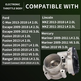 BLCYANUE Electronic Throttle Body Compatible with Ford C-Max 2013-2018, Escape 2009-2018, Fusion 2010-2018, Ranger 2013-2016, Transit Connect, Lincoln MKZ, Mercury Mariner, Milan 2.0L 2.5L 9L8Z9E926A