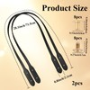 2-Pack PU Leather Bag Handles, Purse Straps Replacement with Rivets,
