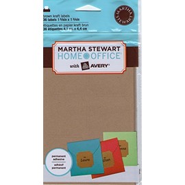 Martha Stewart Home Office with Avery Brown Kraft Labels Classic, 1-5/8" x 1-3/4", 36/Pack