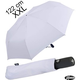 XXL Pocket Umbrella with Automatic Open/Close - Full Class - 122 cm Large Roof, White, Pocket umbrella XXL