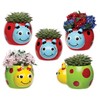 Baker Ross AV953 Ladybird Flower Pot Blank 4 Pieces Paintable