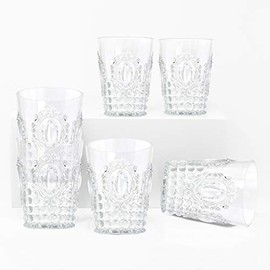 Le Cadeaux Acrylic Jewel Glassware collection Set of 6, Small Tumblers