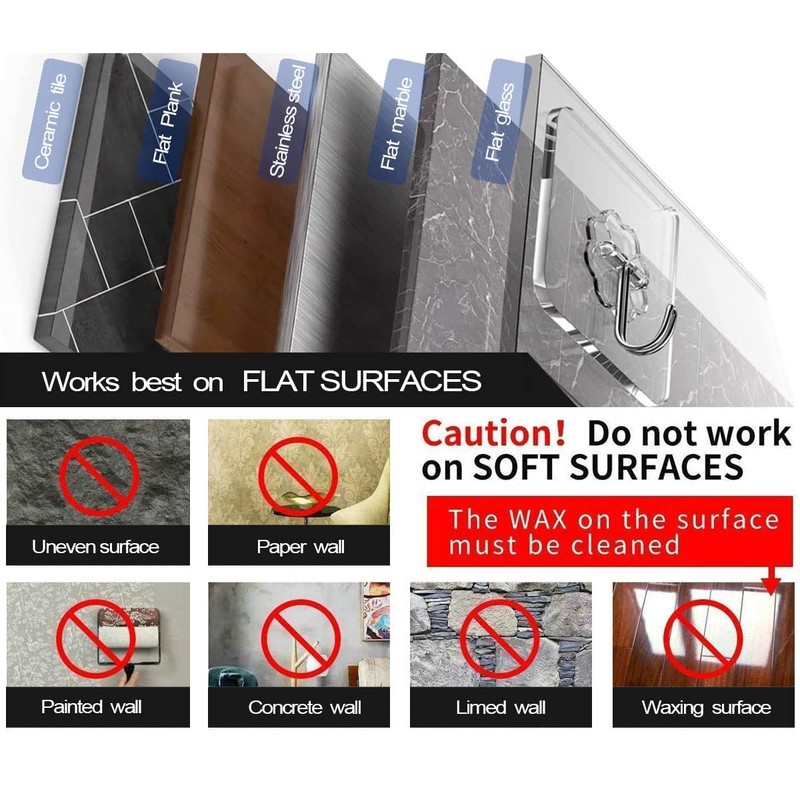 ZESLMG Adhesive Hooks Wall Hooks for Hanging, 16 Pack Heavy