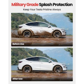 2026 Tesla New Model Y Juniper Accessories - Mud Flaps [Protect Paint, No Drilling Required] All-Weather Splash Guard Body Kits for Model Y Juniper 2025-2026, Black (Set of 4), Not for Model YL