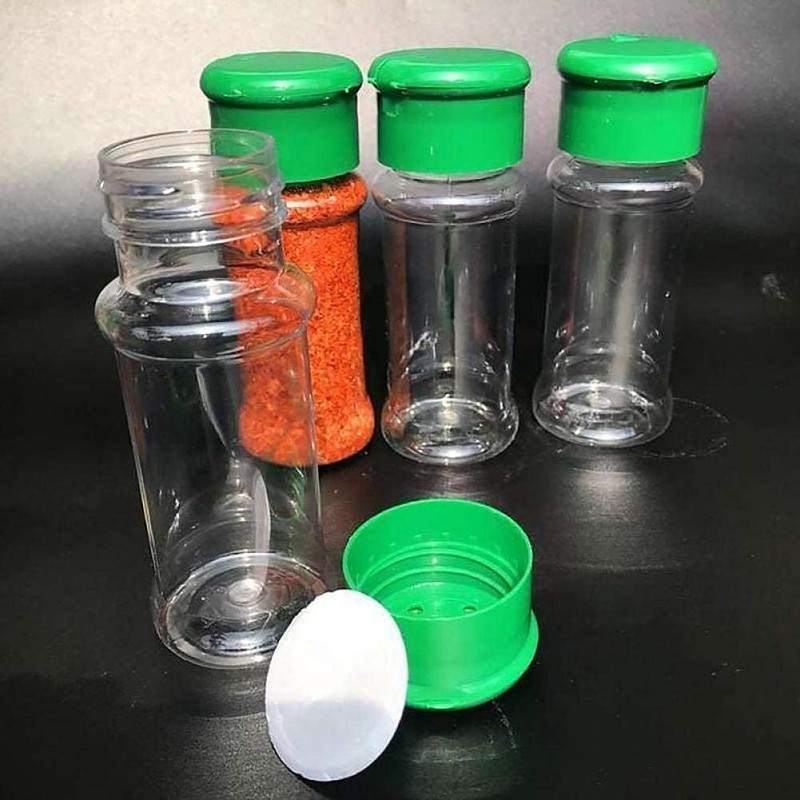 2pcs Salt and Pepper Shakers, Spice Container Reusable Plastic Clear