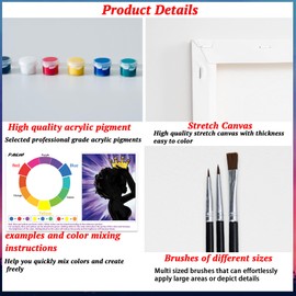 PAILIM 2 Pack Sip and Paint Kit for Adults Couples Painting Kit Pre Drawn Canvas to Paint Valentines Day at Home Date Night Party Favor Supplies Art Painting Set Couples Activity Crown King Queen 8x10 Canvas Painting Kit