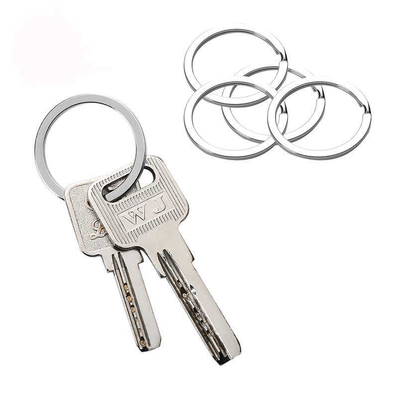 HeeYaa 10 Pieces of 1-inch Flat Key Rings - Metal