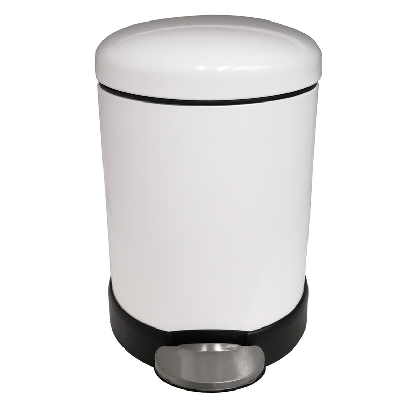 FurnitureXtra™ Classic Style Powder Coated Soft Close Pedal Bin, Plastic
