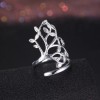 LZD Sterling Silver Plated Ring Women's Tree Of Life Adjustable