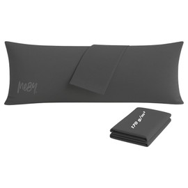 Set of 2 Pillowcases for Side Sleeper Pillows, 100% Jersey Cotton, Ultra Soft & Breathable, 170 g/m², with Concealed Zip (Anthracite Grey, 40 x 145 cm)