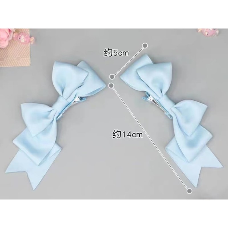 Pyulibon Ribbon Design Barrette Set, Hair Clip, Sweet Loli Princess