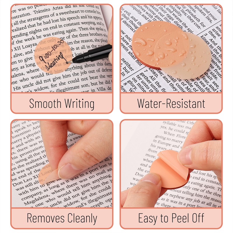 Mr. Pen- Transparent Sticky Notes, 560 Pcs, Pastel Colors, Round