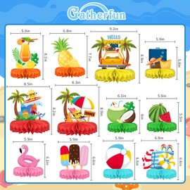 Beach Party Decorations Kit - Beach Themed Honeycomb Centerpieces and Table Decor for Summer & Pool Party Decorations