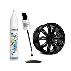 FIXEZPRO Gloss Black Rim Touch Up Paint,Car Wheel Scratch Repair Pen Kit 2 in 1,Wheel Touch Up Paint for Cars Easy to Fix Rim Curb Rash Scuff (Gloss Black)