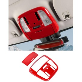 DSWSQ Roof Reading Light Cover Trim Fit for 2011 + Dodge Charger/Durango/Chrysler 300 Interior Accessories Red Reading Lamp Decals Cover Trim Sticker Kit (B)