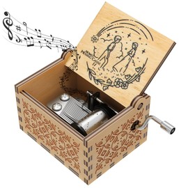 HLZK Anime Howl Hand Crank Music Box, Antique Carved Wooden Howl Sophie Music Boxes for Birthday, Christmas/New Year (Wood Style-A), HL-06