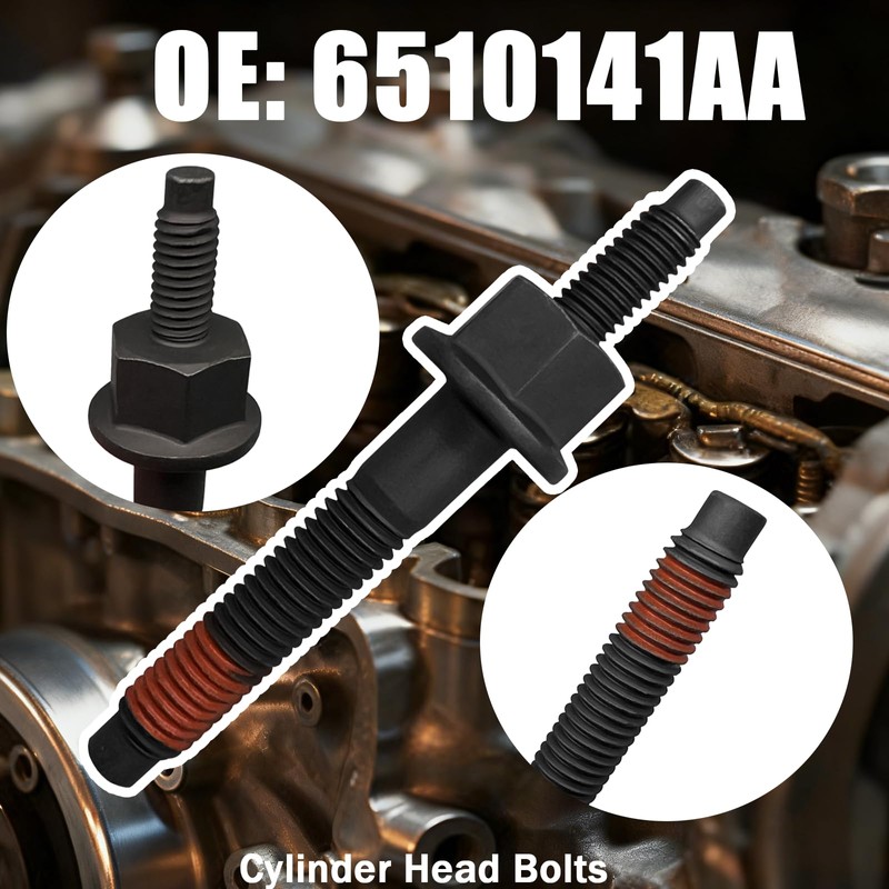 Broaug 6510141AA,06509863AA,6505316AA 1Set Engine Cylinder Head Bolts Compatible with Chrysler/Jeep/Dodge/Ram