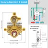 Homekicen 3-Way Shower Diverter Valve Replacement, Pressure Balancing Hidden 3