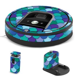 MightySkins Skin Compatible with iRobot Roomba 960 Robot Vacuum - Blue Scales | Protective, Durable, and Unique Vinyl Decal wrap Cover | Easy to Apply, Remove, and Change Styles | Made in The USA