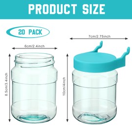 Unittype 20 Set Pegboard Organizer Accessories Peg Boards Jars with Lids Plastic Pegboards Bins Storage Containers Clear Peg Board Wall Organizer for Garage Sewing Office Home Supplies(Turquoise)