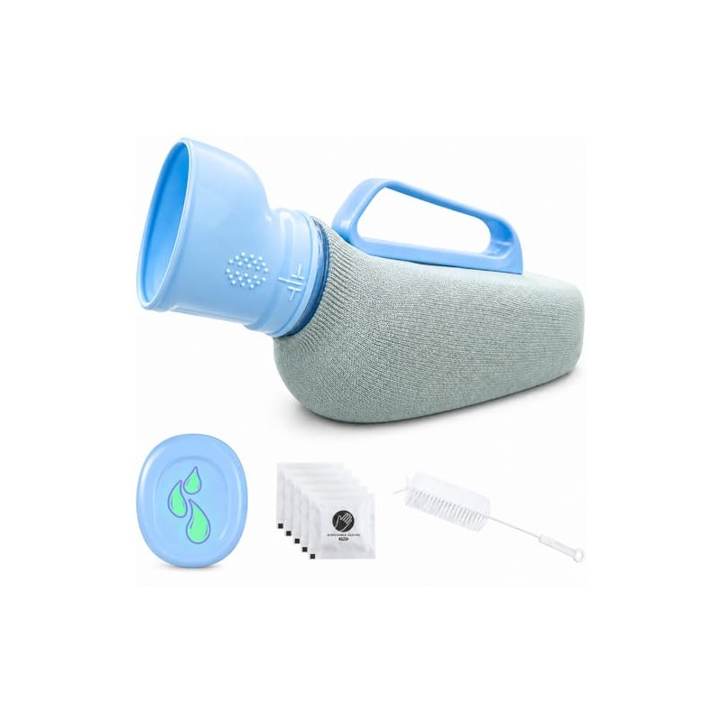 Portable Urinals for Men, 40 fl oz, Soft Silicone Opening