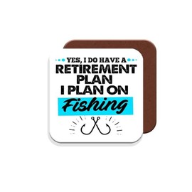 Coaster Gift for Fisherman/Fishing Enthusiasts - I Plan On Fishing - Giftset - Made by MUGGZ in The UK