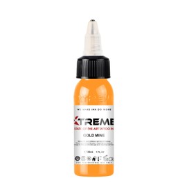 Xtreme Tattoo Ink, Versatile Medium Viscosity for Precision Tattooing, Rich Hue, Quick Healing, Acrylic-Free, Water Based and Premium Quality - Ready-to-Use Tattoo Ink (Gold Mine, 1 oz)