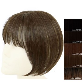 Priscilla TFX-104-TNC Fluffy Hand Planted Whole Bangs Wig, Natural Bangs, Heat Resistant, Natural Color