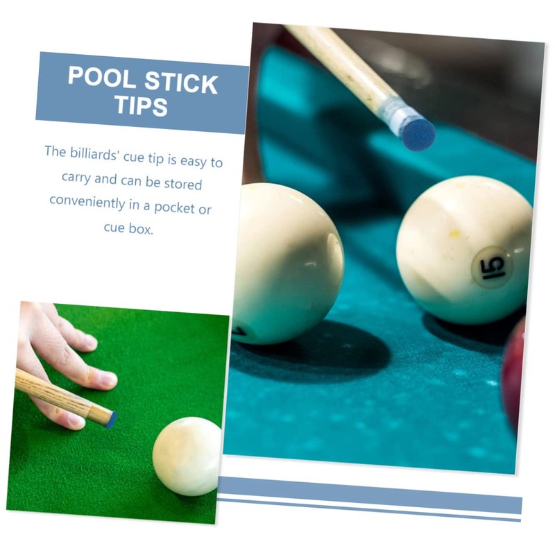 Sosoport Billiard Pool Tips 30pcs Leather Tip Replacements Billiard Necessities