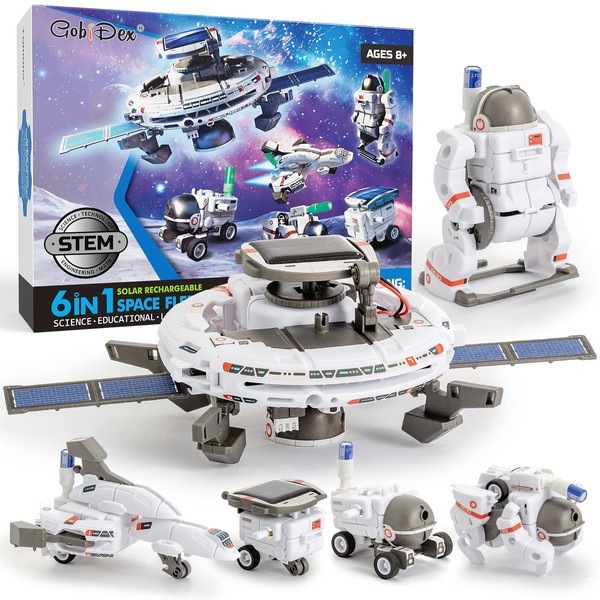 GobiDex STEM Projects Science Toys for Kids Ages 8-12, 6-in-1 Space Solar Robot Toys, Educatoinal Building Science Kits, Experiment Birthday Gifts for 8 9 10 11 12 13 14 Year Old Boys Girls Teens