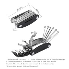 Bike Repair Tool Kit 16 In 1 Multitool with Bike Tire Levers Hex Spoke Wrench Multi Function Accessories Tool Set for Road Mountain Bicycle