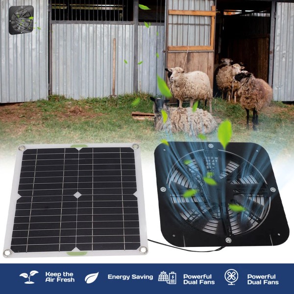 KEPEAK 20W Solar Panel Powered 13.5" Exhaust Fan for Shed